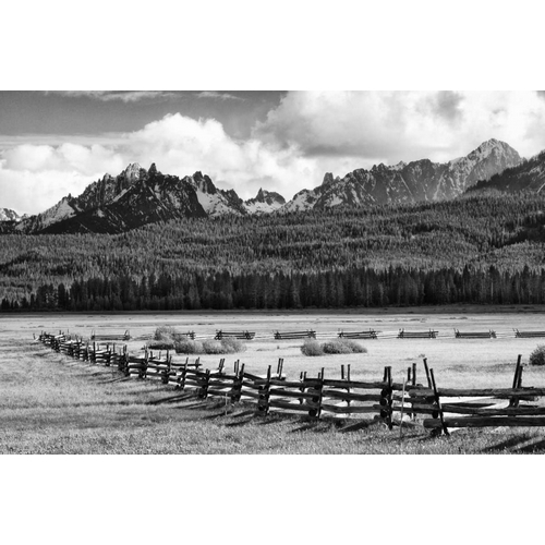 Idaho, Sawtooth NRA Rail fence and landscape